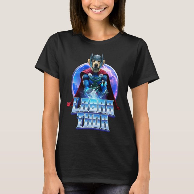Labrathor & Söt Gul Labrador Retriever T Shirt (Framsida)