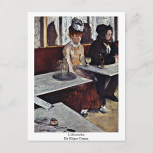 L'Absinthe by Edgar Degas Vykort