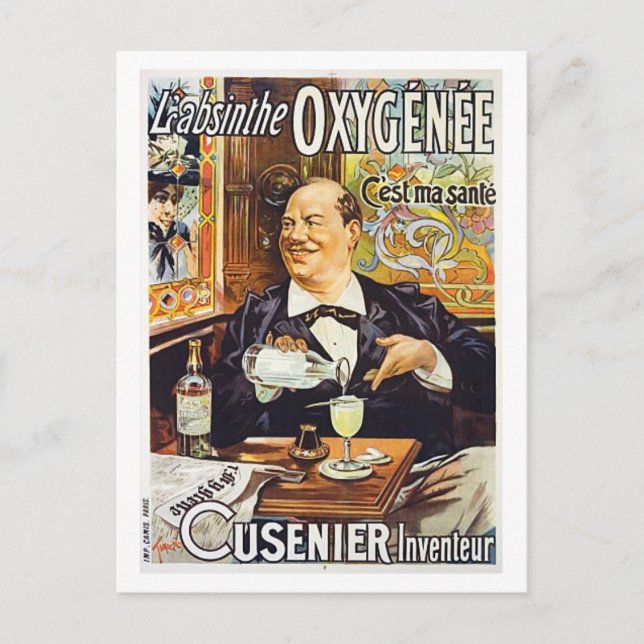 L'Absinthe Cusenier Vykort (Framsida)