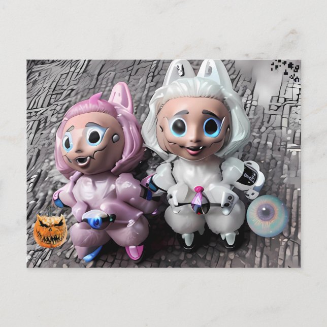 Labubu Tricks and Treats Vykort (Framsida)