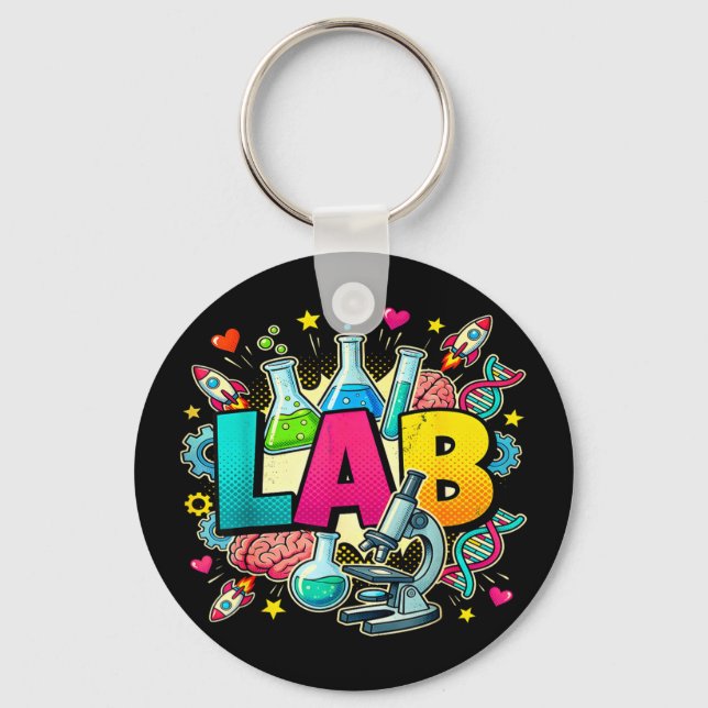 Labvecka 2026 teknisk laboratorievetare Labvecka 2 Nyckelring (Framsida)
