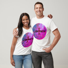 Labyrint anpassade text färglös runda mandala t shirt