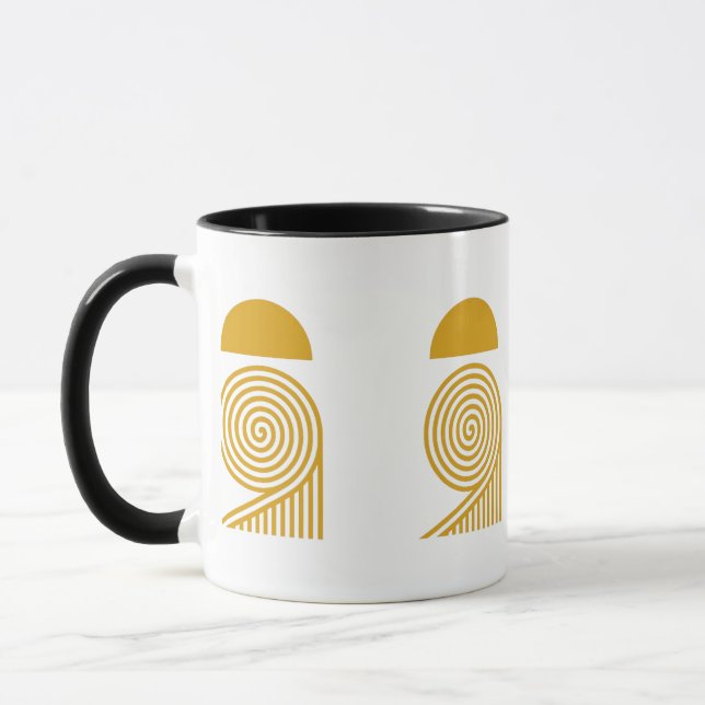 Labyrint av ljus – Sol och gyllene spiral-mugg Mugg (Vänster)