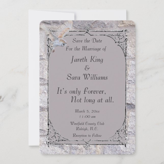 Labyrint Det är bara över Bröllop spara datum Datumet (Framsida)