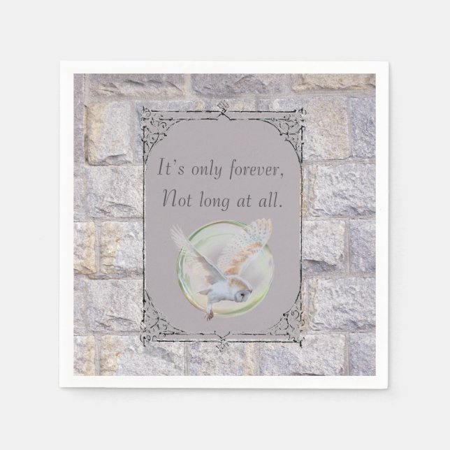 Labyrint Det är bara över Bröllop Uggla Pappersservett (Framsidan)