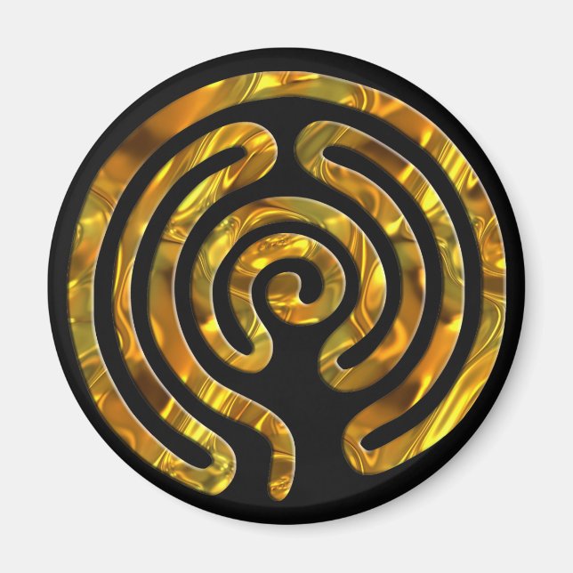 Labyrint GULD | Svart Magnet (Framsidan)