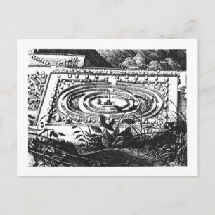 Labyrint i Heidelberg, Hortus Palatinus (engravi) Vykort