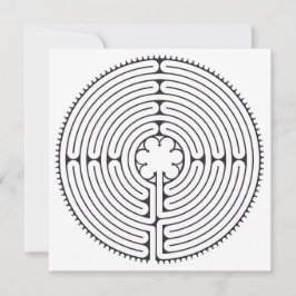 Labyrint-katedralen Chartres Black and White Julkort