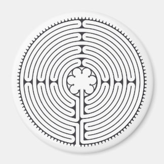 Labyrint-katedralen Chartres Black and White Magnet