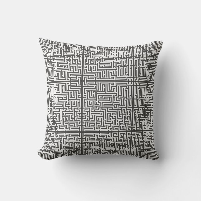 Labyrint Maze täckte kalmnings Meditation Pillow Kudde (Framsida)