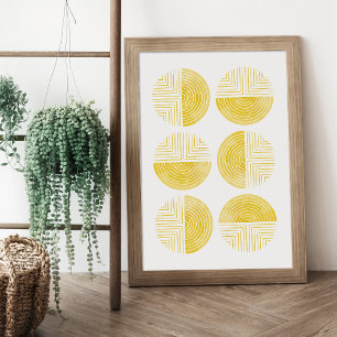 Labyrint Modern Circle Art Print - Honung Poster