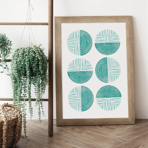 Labyrint Modern Circle Art Print - Jade Poster