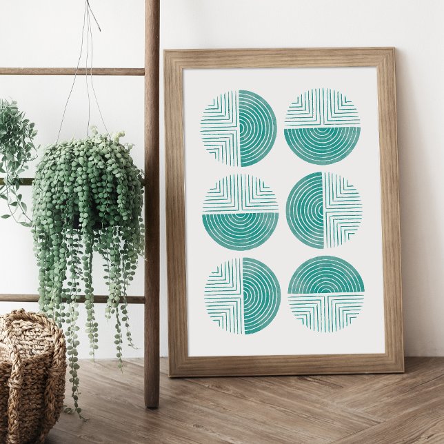Labyrint Modern Circle Art Print - Jade Poster (Skapare uppladdad)
