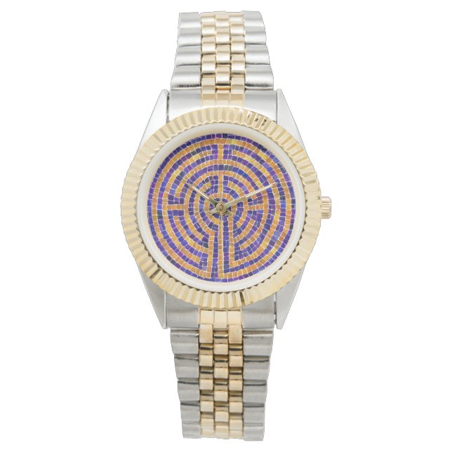 LABYRINT MOSAIK Tvåtons Armbandsur (Framsida)