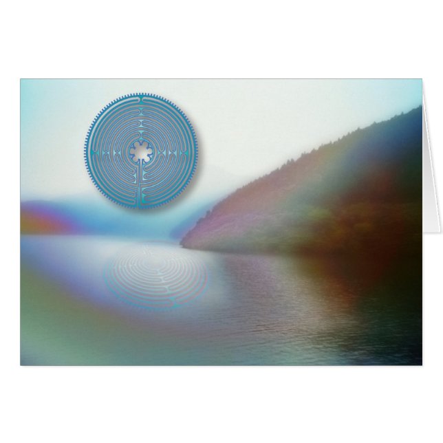 Labyrint över vatten hälsningskort (Framsidan Horizontal)