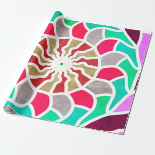 Labyrint Sol Mandala Mönster Presentpapper