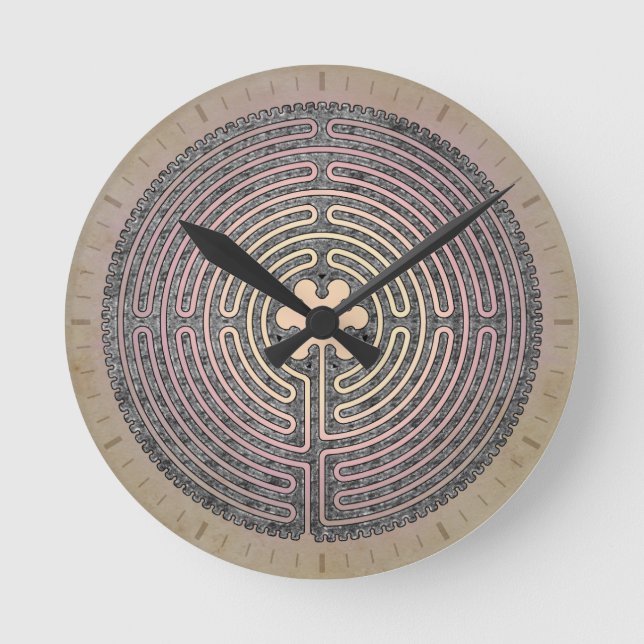 Labyrint Wall Clock Rund Klocka (Framsida)