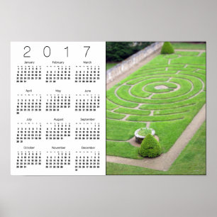Labyrint White Calendar Poster 2017
