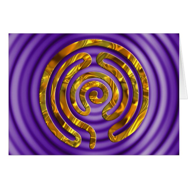 Labyrinth GULD | violetta krusningar Hälsningskort (Framsidan Horizontal)