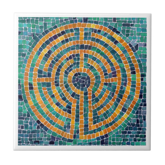 LABYRINTH II 4.25x4.25 Keramiskt plattor - Vit Kakelplatta (Framsidan)