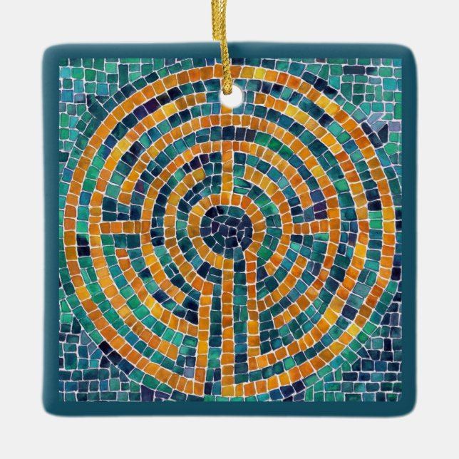 LABYRINTH II Ceramisk Square Ornament (Framsida)
