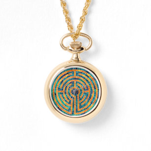 LABYRINTH II Guld Necklace Watch Armbandsur