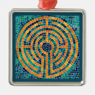 LABYRINTH II Premium fyrkantig prydnad Julgransprydnad Metall