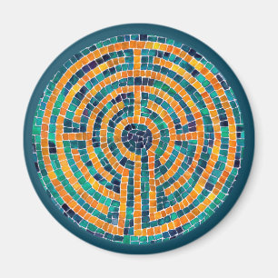 LABYRINTH II Round Magnet - Grönt