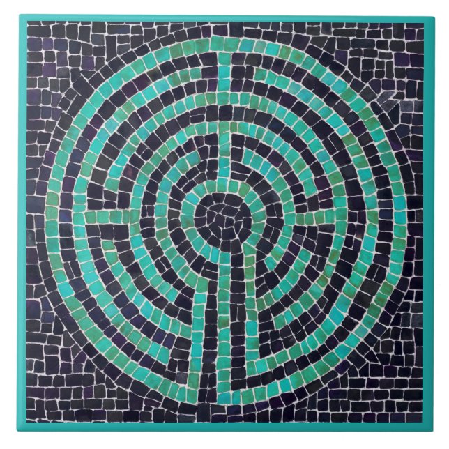 LABYRINTH III 6x6 Keramisk Kakel - Turkos (Framsidan)