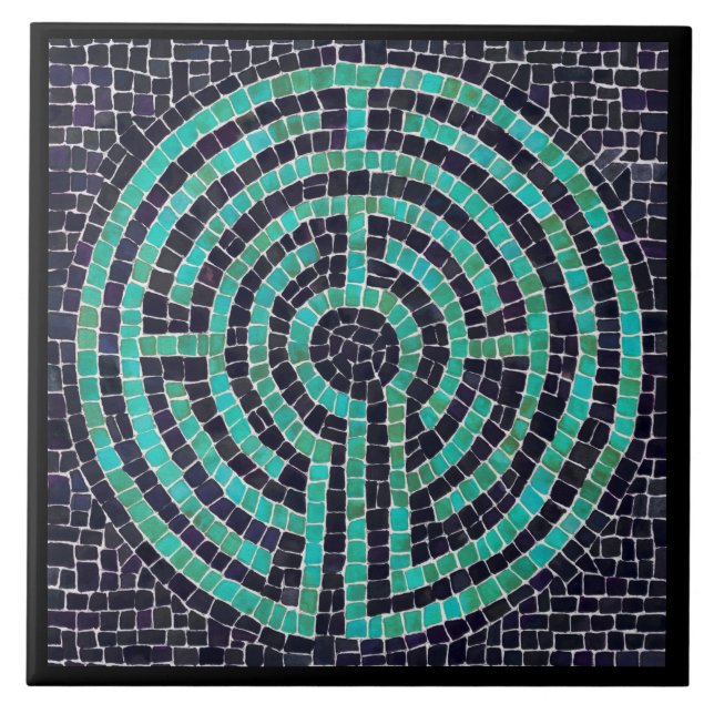 LABYRINTH III 6x6 keramiskt plattor - svart Kakelplatta (Framsidan)