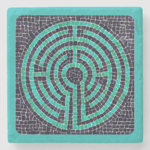 LABYRINTH III Marble Stone Underlägg - turkos