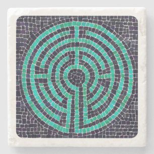 LABYRINTH III Marble Stone Underlägg - Vit