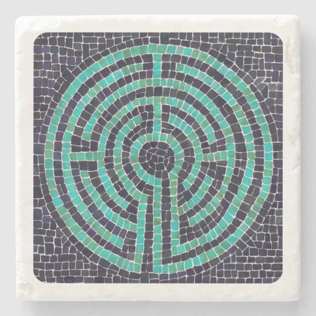 LABYRINTH III Marble Stone Underlägg - Vit (Framsidan)