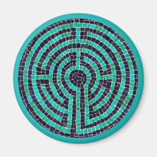 LABYRINTH III Round Magnet - Turkos