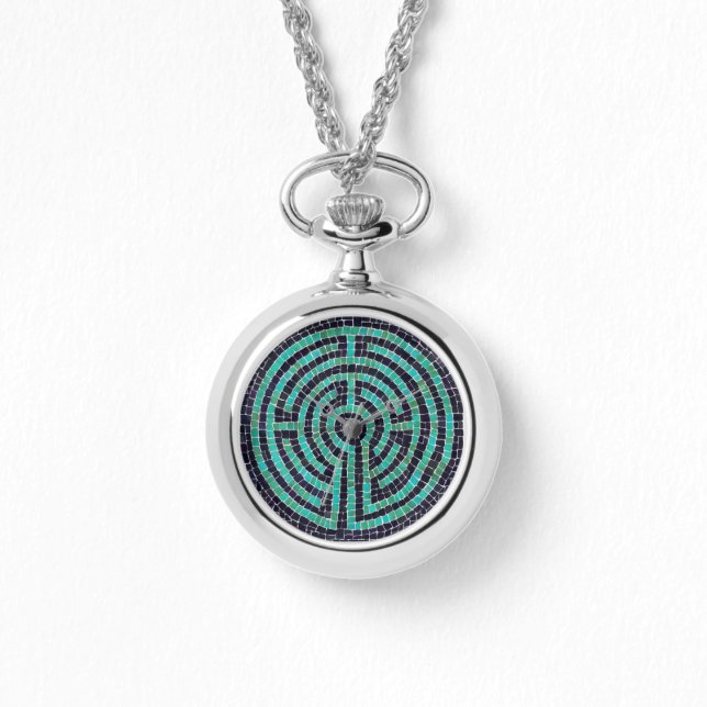 LABYRINTH III Silver Necklace Watch Armbandsur (Framsida)