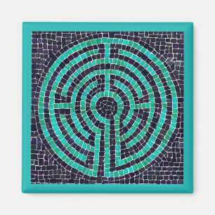 LABYRINTH III Square Magnet - Turkos