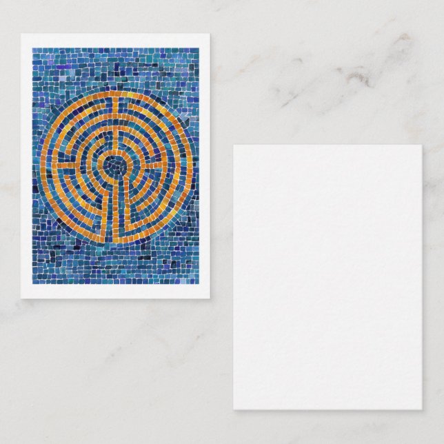 LABYRINTH IV 3,5x2,5 - vitt - latinskt kort (Fram/baksida)