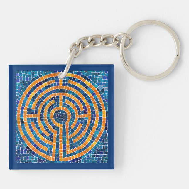 LABYRINTH IV - akrylisk kvadratnyckelkedja (Baksidan)