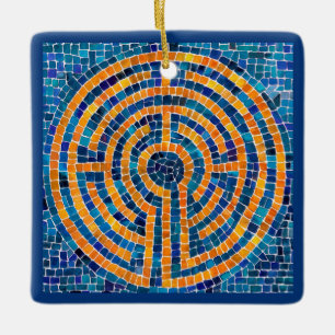 LABYRINTH IV Ceramisk Square Ornament