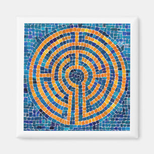 LABYRINTH IV Fyrkantig magnet - Vit