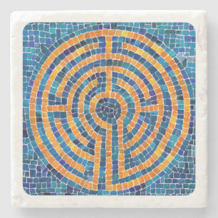 LABYRINTH IV Marble Stone Underlägg - Vit