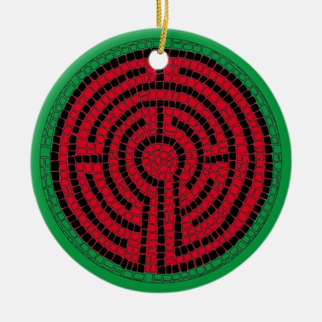 LABYRINTH IX Keramisk Cirkel Ornament (Framsidan)