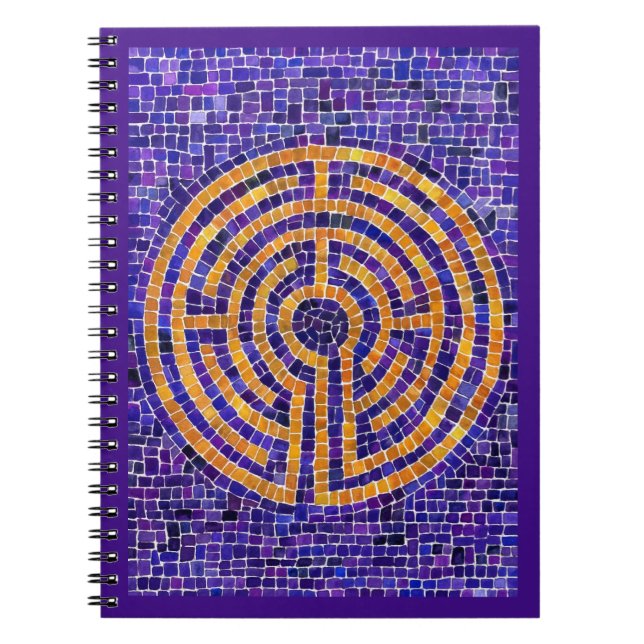 LABYRINTH MOSAIC 6,5x8,75 Spiral bärbar dator Anteckningsbok (Framsidan)