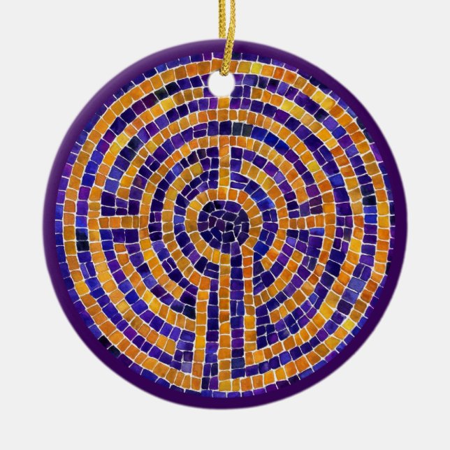 LABYRINTH MOSAIC Ceramic Circle Ornament (Framsidan)