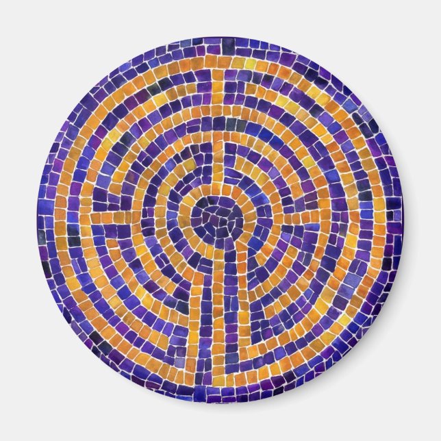 LABYRINTH MOSAIC Round Magnet (Framsidan)