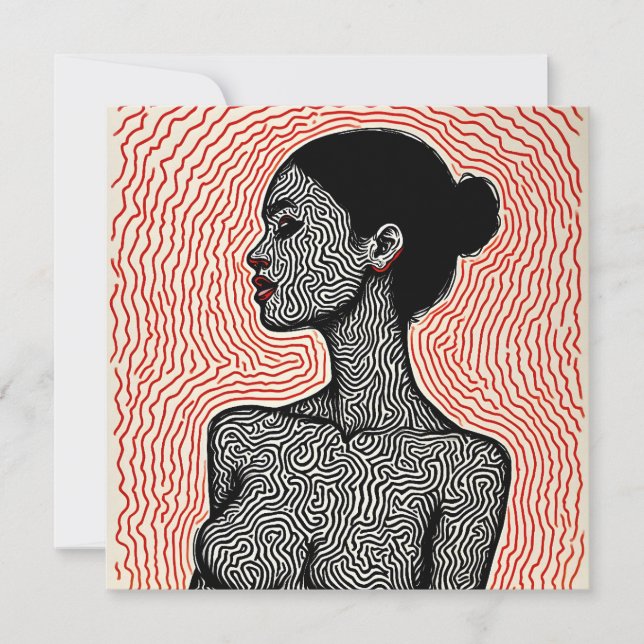 Labyrinth of Her Awakening – A Minimalist Portrait Inbjudningar (Framsida)