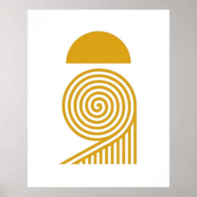 Labyrinth of Light – Sun and Golden Spiral Poster (Framsidan)