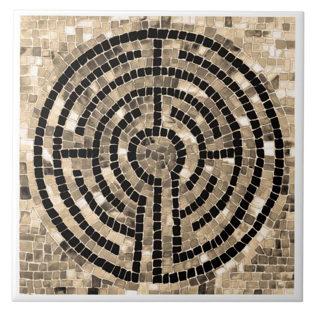 LABYRINTH V 6x6 Keramisk Platta - Vit Kakelplatta (Framsidan)