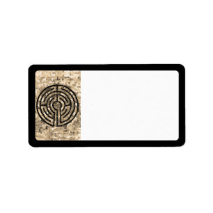LABYRINTH V-Adressetiketter - Svart Adressetikett