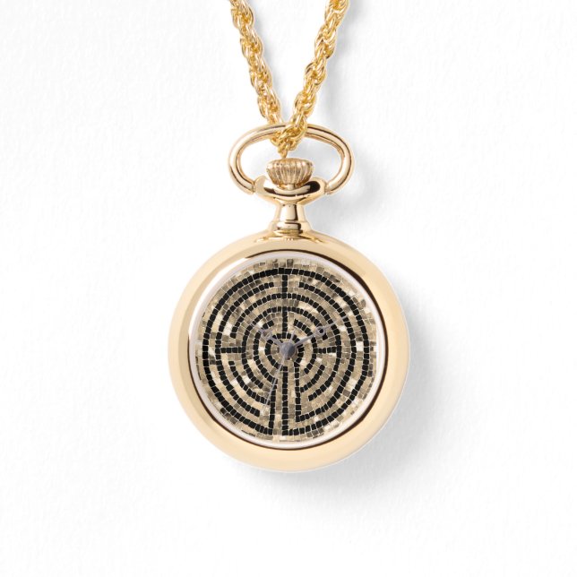 LABYRINTH V Guld Necklace Watch Armbandsur (Framsida)